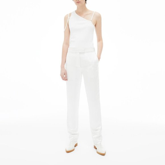 Helmut Lang Tops - Helmut Lang white knit femme one shoulder tank top